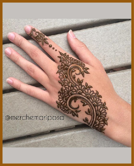 Modern Back Hand Mehndi Design With S Shaped Chain Modern Back Hand Mehndi Design With S Shaped Chain